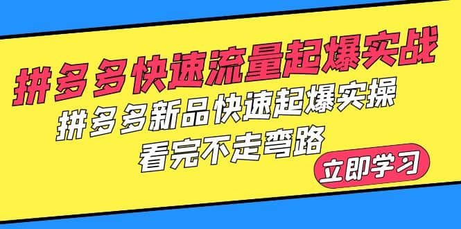 拼夕夕-快速流量起爆实战，拼夕夕新品快速起爆实操，看完不走弯路